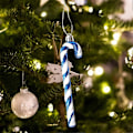 Miniatyrbilde 4 av 5: 12 stk. Julekrykke Plast Godteristang Ornamenter Juletre Hengende Anheng for Julebord Festival Dekor Gull 2 esker