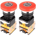 Pikkukuva 1 / 5: 2 kpl 12V/24V/48V/220V 10A Hätäseis Painike Punainen Sieni 22mm NO NC Painikekytkimet