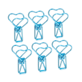 Miniatyrbillede 3 af 8: 100 stk. Binder Clips Søde Tegneserie Hjerte Form Metal Udhulede Lange Hale Clips Papirklemmer Kontorartikler Blå