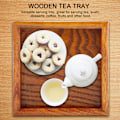 Miniatyrbilde 7 av 8: Firkantet tebrett i massivt tre Kaffe Sushi Snacks Serveringsfat for Cafe Restaurant (12,5*12,5 cm)