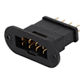 Miniatyrbilde 5 av 8: 10 stk 13.050 10 stk 13.051 MPX svart åttekantet plugg rent kobber Gullbelagt sprøytestøping Modell Batteriplugg