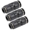 Miniatyrbillede 5 af 8: 10 stk. Pneumatisk Reducer Connector Rustfrit Stål Resin Sort Lige Union Rør Rørfitting PU12-12
