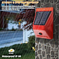 Miniatyrbilde 5 av 5: Solar Motion Sensor Strobe Light Achort IP65 Vanntett LED Solar Alarmdetektor med Fjernkontroll, 129db Lyd Sikkerhet Vanntett Sirene for Hjem, Gård, Vi