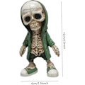 Miniatyrbillede 4 af 5: Seje Skelet Figurer Resin Håndværk Statue Kranie Skulptur Unik Gave Bordpynt til Hjemmekontor Stue Bordplade Stil