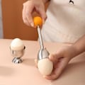 Miniatyrbilde 3 av 5: (B)Gift Cutter Egg Dekorering Sett, Rustfritt Stål Kokte Egg med Skjeer og Beger for Harde og Bløtkokte Egg