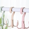 Miniatyrbillede 6 af 7: Håndtaske Hanger Pladsbesparende Bøjle Skabe Tøjstativ 360 Graders Rotation Sko Bælte Tørklæde Hængende Stativ