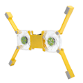 Miniatyrbillede 2 af 8: Bærbar computer kølepude USB foldbar radiator køler stand lys bærbar med AntiSkid montering (Jaune )