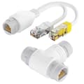 POE Splitter 2 in 1 Network Cable Connector Three-way RJ45 Connector POE Cable for IP Security Camera