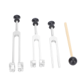 Miniatyrbild 7 av 8: Set av aluminiumlegering 128 256 512Hz Bärbar stämgaffel Healing Instrument för hem klinisk silver
