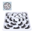 Miniatyrbild 1 av 8: 10 par lösögonfransar Naturligt utseende mangjord fibercurling Tjock långa falska ögonfransar för kvinnor