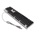 Miniatyrbillede 2 af 8: Mekanisk spilletastatur RBG Baggrundsbelyst USB 104 nøgler Kablet Retro Punk computertastatur til bærbar, sort