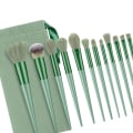 Pikkukuva 3 / 5: 13 kpl Set Meikkisiveltimet Tool Kit Handheld Soft Blending Cosmetics Harjasarja kasvopuuteriin peitevoide Vihreä