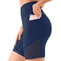 Miniatyrbillede 1 af 5: Højtaljede Mesh Biker Shorts med Sidelommer - Blå XXL