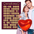 Miniatyrbillede 3 af 5: Dates Skrab Af Plakat, Valentinsdag Billedrumsindretning, Sort