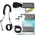 Pikkukuva 2 / 5: Kierretty Surffausleash Surffilaudalle, 5,5 mm, 10 jalan Surffilaudan Leash, Surffaus Sup Leash TPU:sta, Surffilaudan Leash, Melontalaudan Leash