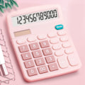 Miniatyrbilde 8 av 8: Desktop-kalkulator Standard 12-siffer Solar og Batteri Dual Power Student Calculator for Office School Home Business Pink