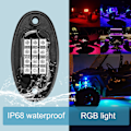 Pikkukuva 6 / 8: 4 kpl RGB LED vilkkuva monivärinen kivivalo alustan hehkuvalo Bluetooth langaton