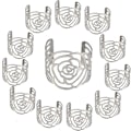 Miniatyrbilde 1 av 5: 12 stk Serviettringer, Serviettring Metall Åpen Arbeid Serviettholder Blomst Mønster Dekorativ Ring for Bryllup Bankett Bursdagsfest.