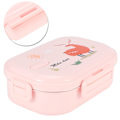 Miniatyrbillede 7 af 8: Isoleret madkasse lækagesikker rustfrit stål Bento-boks japansk madbørnebeholder (Pink )