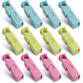 Miniatyrbillede 1 af 5: Brødposeklemmer, Slip Grip Easy Squeeze & Lock, Assorteret (blågrønrosa) 12 stk.