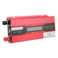Miniatyrbilde 6 av 8: Rød modifisert sinusformet strømomformer DC 12V/24V til AC 110V bilomformer med doble AC-uttak USB-ladeport LCD-skjerm