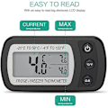 Miniatyrbillede 3 af 5: Digitalt Køleskabstermometer, Vandtæt Frysetermometer med Krog, Letlæseligt LCD-Display, Max