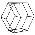 Miniatyrbillede 2 af 8: Hex hylder Simple Smedejern Sekskantet soveværelse Stue Kontor Væghylde Dekoration Sort