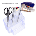 Miniatyrbillede 7 af 8: Populær kontorartikler Transparent Multifunktions Penholder med Card Box i Transparent White