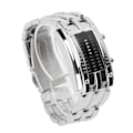 Miniatyrbillede 4 af 8: LED-ur Unik Binær Time Mode Display Konveks buestruktur Vandtæt LED-armbåndsur Elektronisk ur Sølv L
