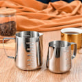 Miniatyrbild 3 av 5: Latte art-kopp, rostfritt stål, latte art-cylinder, graderad kopp