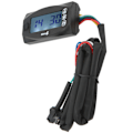 Pikkukuva 4 / 8: Moottoripyörän jännitelämpömittari DC12V LCD-näyttö Vedenpitävä sininen taustavalo Yleiskäyttöinen moottoripyörälle 18mm/0.7in