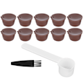 Pikkukuva 1 / 8: Kahvikapselit Uudelleenkäytettävä Täytettävä Kahvikuppi Suodatin Sarja Sopii DOLCE GUSTO Koneeseen (Kahvi 10 Kapselia 1 Lusikka 1 Harja)