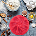 Miniatyrbillede 4 af 5: Silikoneforme 2 stk. Rød og grøn 7 hulrum DIY Kærlighedstrekant kageform, silikone muffinbakke pizza kageform