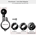 Miniatyrbilde 2 av 5: Aluminium 1\" Kulefeste Adapter, Kulebase Passer til Styre Diameter 0.86\"-1\"-1.26\"