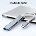 Pikkukuva 3 / 5: Huiyida 4-porttinen USB 3.0 -keskitin tyypillä C, 5 Gbps:n jakaja tietokoneen lisälaitteille