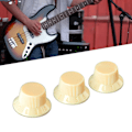 Miniatyrbilde 6 av 6: Gitarkontrollknappsett - 3 stk, volum- og tonekontroll, gul, plast, erstatningssett Yellow