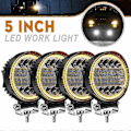 Pikkukuva 4 / 5: 4X LED-työvalot Pyöreät Keltaiset Spotti-Combo Valot Keltaiset Sumuvalot yhteensopivat Maastoautojen kanssa