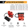 Miniatyrbilde 4 av 5: 175A 1/0AWG Batteri Hurtigkobling Ledningsnett Pluggsett Batterikabel Hurtigkobling Frakoblingsplugg for Vinsj Bil Tilhenger Sjåfør Elektrisk Enhet