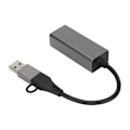 Miniatyrbillede 5 af 8: USB til Ethernet RJ45 Adapter Support 10 100 1000 Mbps Stabil Chip Sølvgrå USB C til RJ45 Adapter til Laptops PC