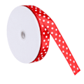 Miniatyrbild 3 av 8: Satängband Polka Dot Tryckt Hårrosetter Presentinslagning Slips DIY Hantverksverktyg 100 Yards 2.5cm Röd