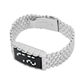 Miniatyrbild 3 av 8: LED watch dubbelt öppen spänne i rostfritt stål metallrem rektangulär urtavla Digital armbandsur för utomhusaktiviteter Silver