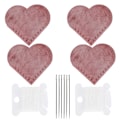 Miniatyrbild 3 av 8: 2 Set Hjärtformade Tyg Hörnsida Bokmärken Markör DIY Läder Varor SymaterialRosa