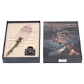Miniatyrbild 2 av 8: Fjäderpenna Set Rostfritt Stål Spets Retro Relief Uggla Metallfat Utsökt Texturerad Quill Pen Presentkit