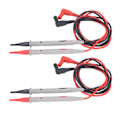 Miniatyrbillede 6 af 8: 2 sæt Multimeter testledninger Silikone testprobe nåle Elektrisk testledningssæt Universal 1000V 10A