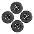 Miniatyrbillede 8 af 8: 4 stk. RC-hjul og dæk 1,9 tommer gummi plast 100 mm diameter universel RC dæk sæt til udskiftning klatring bil sort