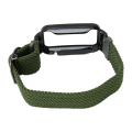 Miniatyrbild 5 av 8: Flätad Loop Strap för Mi Band 7 Pro Justerbar Elastisk Nylon Loop Armband med Skyddsram OD Grönt Band Svart Case