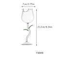 Pikkukuva 2 / 5: Elegantti Rose-viinilasit Juhliin, Hääihin ja Ystävänpäivään - Kestävä ja Luova Läpinäkyvä Juomalasi (150ml) 150ml Vihreä