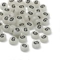 Miniatyrbilde 1 av 5: Svarte Akryl Lysende Perler 4x7mm Runde for Smykkelaging Armbånd Halskjeder DIY Tilbehør Blandet 50stk
