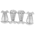 Miniatyrbilde 1 av 8: 4 stk fiskebeinsteltnagler i aluminiumlegering rustfritt stål utvidet plankegulv baldakinplugger med fjær sølv