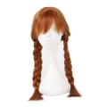 Miniatyrbilde 2 av 8: Lang rett flettet hestehaleparykk Brun prinsessekostyme Cosplay-festparykker for små jenter og barn